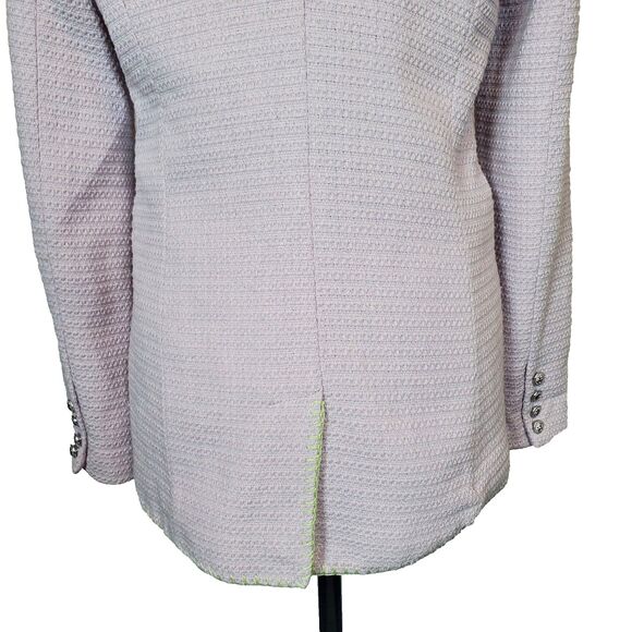 NEW 7 For All Mankind Women’s Tweed Blazer Small Purple Silver Button Jacket - Picture 8 of 12